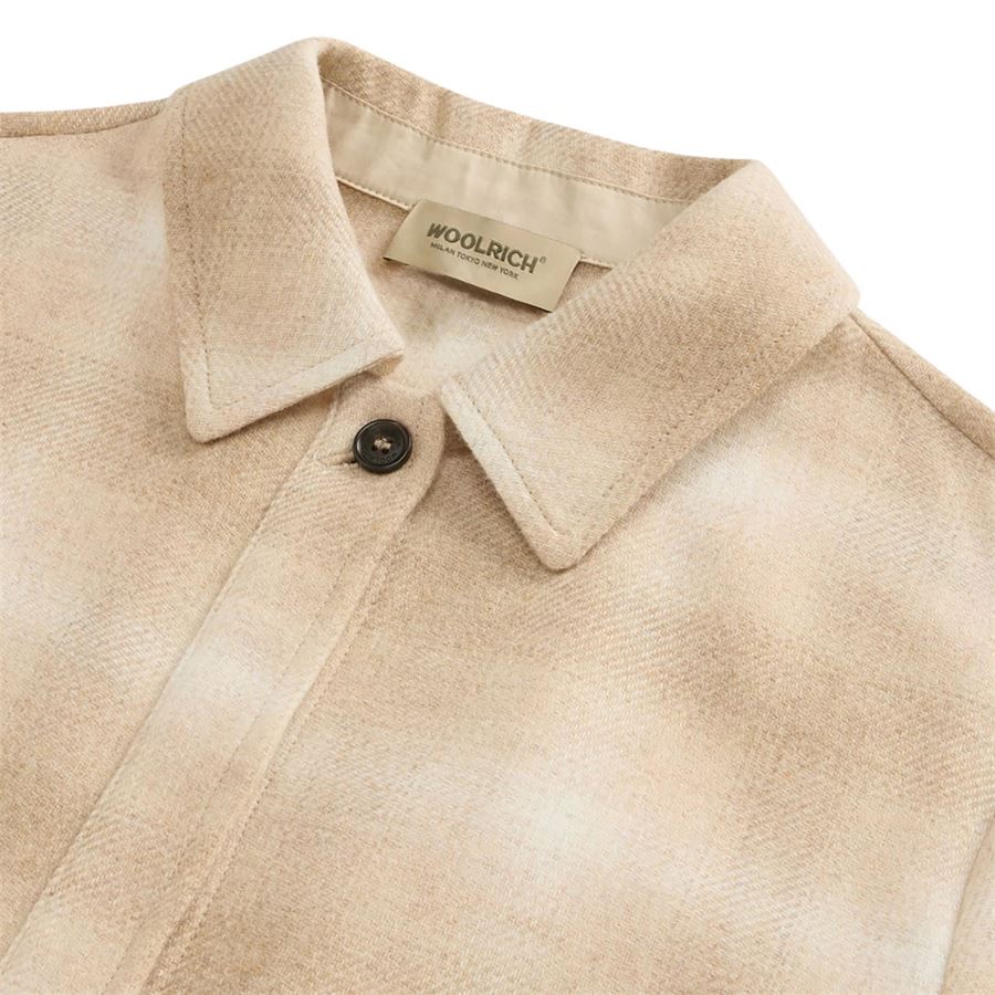 Camicia da donna in misto lana italiana Hombre Beige Woolrich | CFWWSI20028912